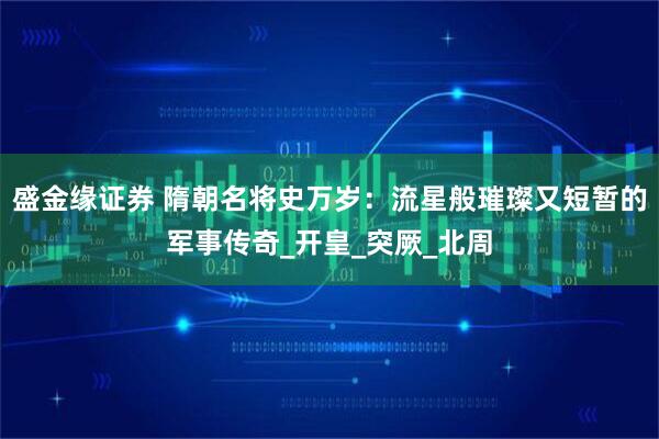 盛金缘证券 隋朝名将史万岁：流星般璀璨又短暂的军事传奇_开皇_突厥_北周
