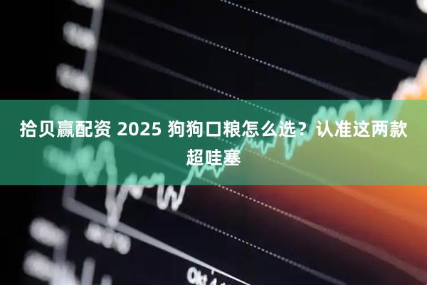 拾贝赢配资 2025 狗狗口粮怎么选？认准这两款超哇塞